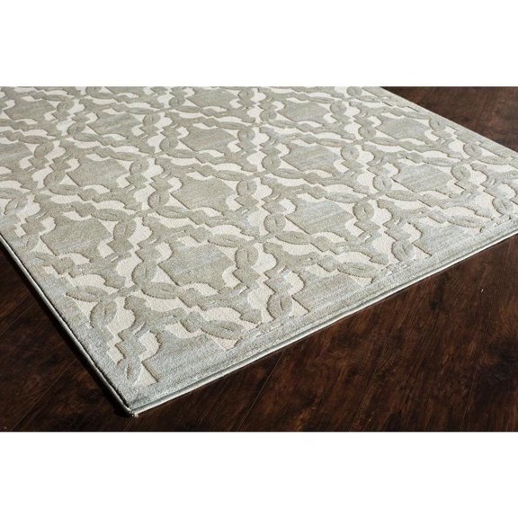 Rugs America Riley Collection Sebastian Ivory/Blue/Tan/Grey Area Rug Light Blue