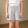 thumbnail image 5 of Amidoa Girls Shorts Elastic Waist Casual Summer Soft Shorts for Kids Gray Size 6, 5 of 6
