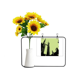 thumbnail image 1 of Torres petroleras de Malasia Tarjeta de bendición de jarrón de girasol artificial, 1 of 3