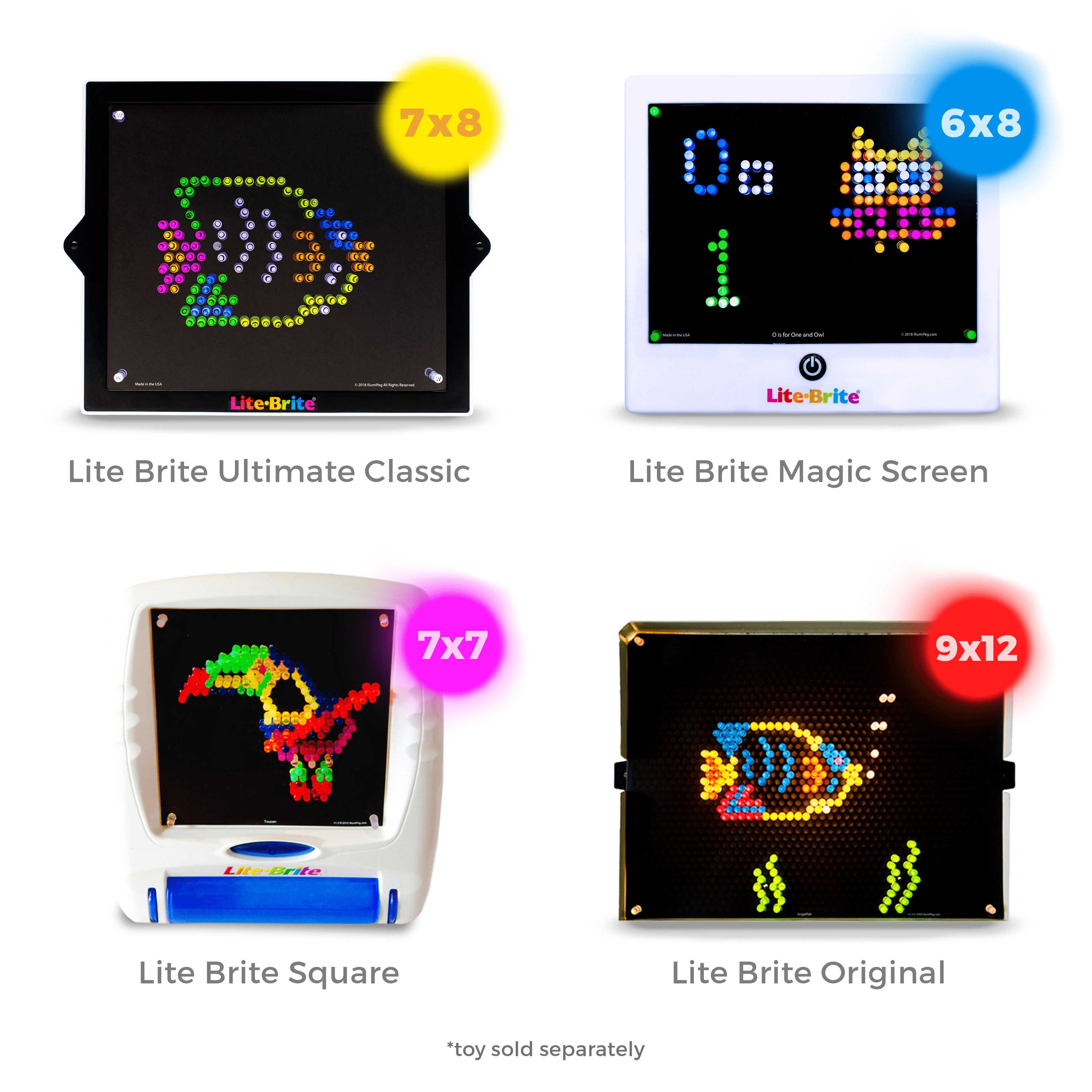 Basic Fun LITE Brite Magic Screen Light Bright Bonus Set for sale online 