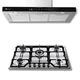 thumbnail image 1 of FLINE | Combo parrilla de gas y campana extractora 80 cm | Pared Tipo T | gris |LU5HA80, 1 of 5