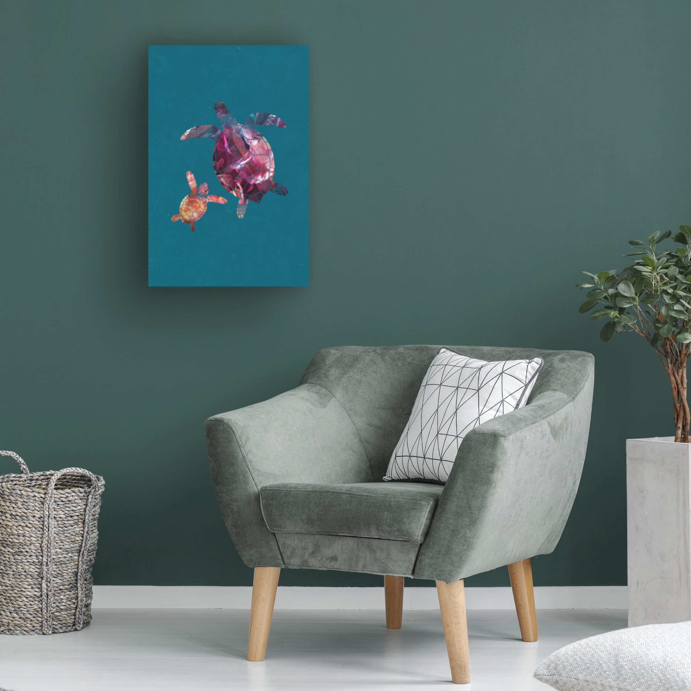 Trademark Fine Art Sarah Manovski Colourful Turtles Canvas Wall Art