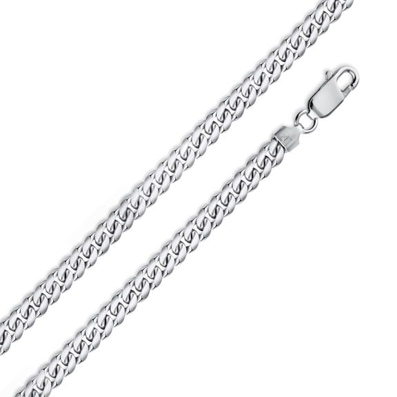 Rhodium Plated 925 Sterling Silver Miami Cuban Curb 160 Chain 5.5mm Italy 20" Jewelry Female Unisex