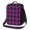 thumbnail image 1 of Fotbe Purple Black Plaid Lonchera Bolsa de Almuerzo para Hombres y Mujeres, Lonchera de Gran Capacidad, Bolsa de Almuerzo Reutilizable, Bolsa Térmica Aislante, 1 of 7
