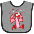 thumbnail image 3 of Inktastic Happy Valentine Cute Red Cartoon Dragon with Hearts Boys or Girls Baby Bib, 3 of 4