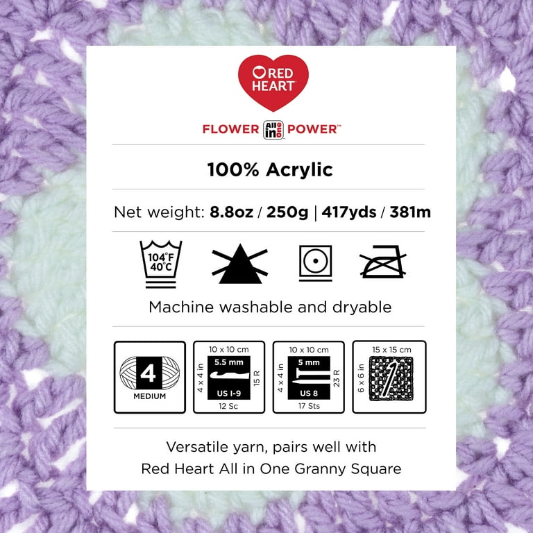 Red Heart® AIO Flower Power™ #4 Medium Acrylic Yarn, Black Dahlia