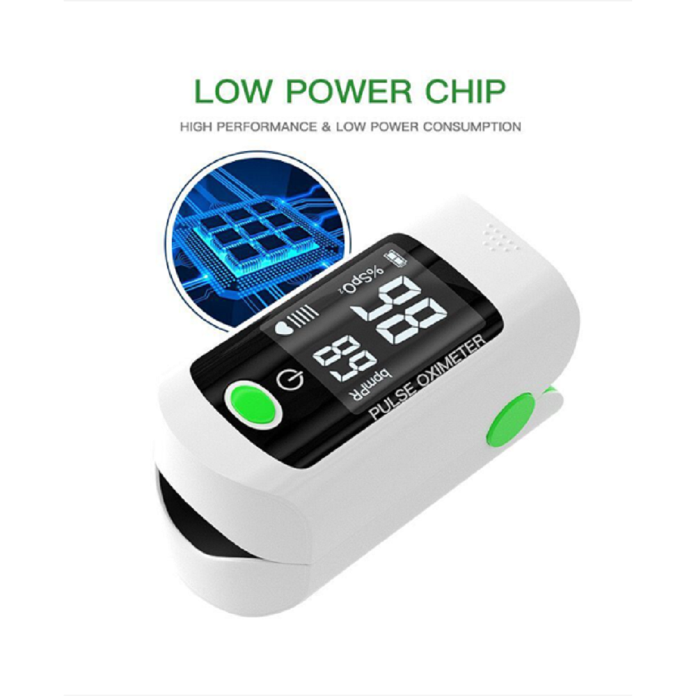 Cooligg Finger Pulse Oximeter Heart Rate Monitor Blood Oxygen Sensor Meter LED Display White - image 5 of 9