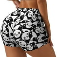 thumbnail image 2 of Sigee Seamless Pattern Cute Panda Print Women's High Waist Workout Shorts - Squat Proof, Tummy Control, Yoga and Gym Activewear-XX-Large, 2 of 9