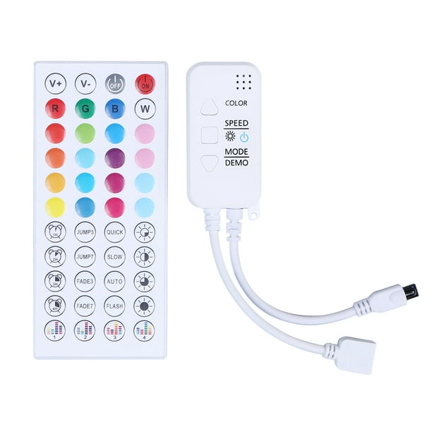 Control Remoto IR 24/44 Teclas Controlador LED RGB Sincronización Música Compatible Con Dientes Azul