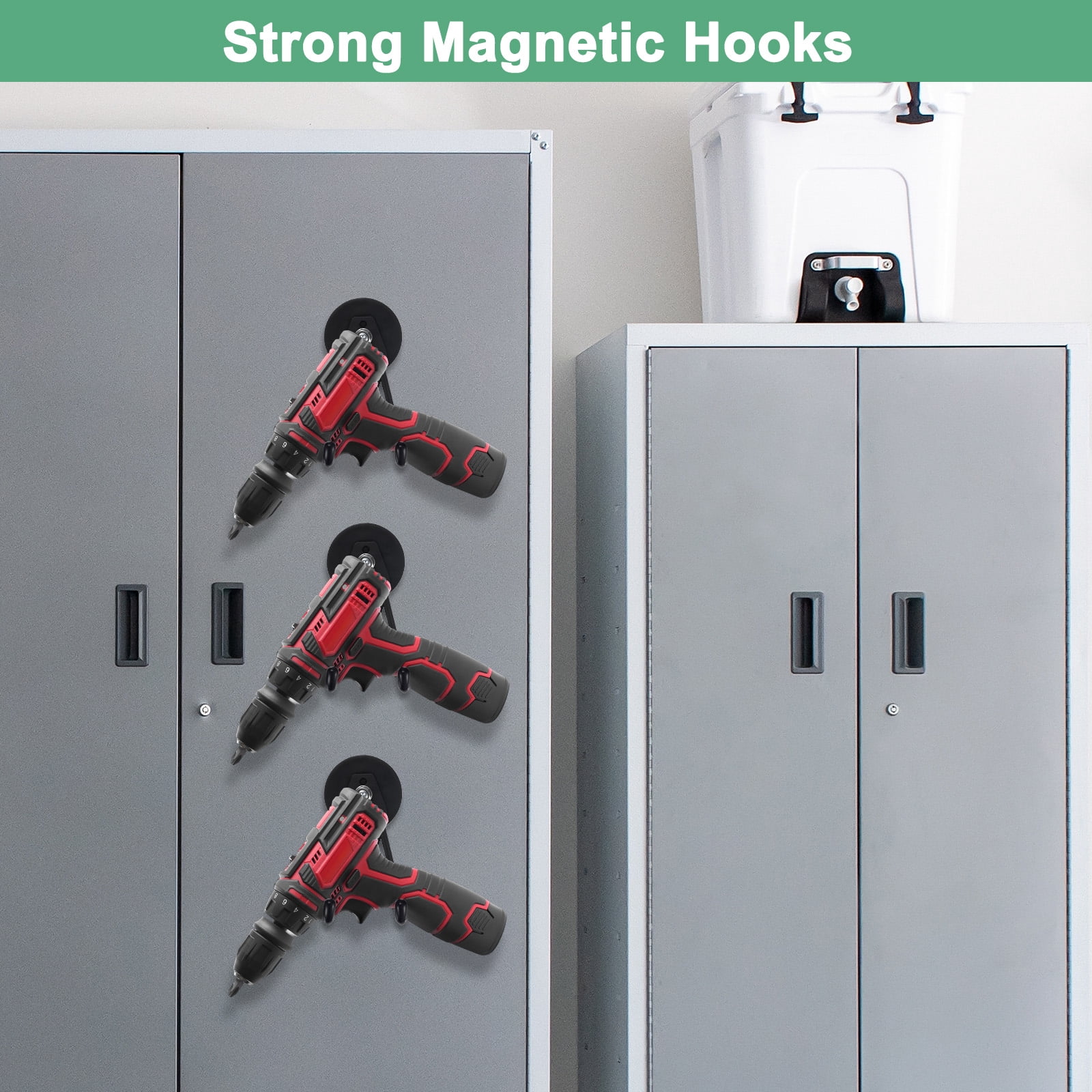 Uxcell 2-Pack Strong Garage Magnetic Hooks, Storage Utility Magnet Hooks with Anti Slip Rubber Coating [Orange]