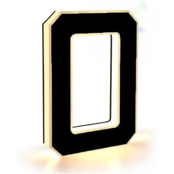 Solar Lighted House Numbers, 9 in Black Modern LED Address Sign, Wireless Solar Powered Illuminated External House Number for Wall and Garden