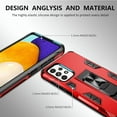 thumbnail image 4 of Compatible for Samsung Galaxy A52 Case with HD Screen Protector,  Military Grade Protective Shockproof Cover Built-in Magnetic Ring Kickstand Phone Case for Samsung A52 5G, Red, 4 of 7
