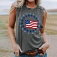thumbnail image 4 of Sakmal Sleeveless Womens Tank Top Gray Crew Neck Comfort Lightweight Independence Day Trendy Tank Tops Casual, 4 of 4