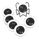 thumbnail image 5 of Posavasos redondos de cristal espejado de 4 pulgadas, ideales como regalo de inauguración de casa o como posavasos con diseño de diamante triturado. Negro, 5 of 9