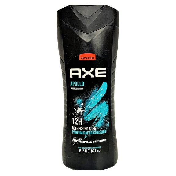 Axe Body Wash Apollo Sage And Cedarwood 12Hr 16oz (Pack of 3)