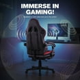thumbnail image 5 of JONPONY Big and Tall 500lbs Gaming Chair with Bluetooth Speakers Gamer Chair with Footrest Game Chair with Lumbar Support and 360-Swivel Seat and Headrest for Adults, Red, 5 of 11