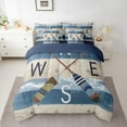 thumbnail image 2 of Feelyou Rustic Lake House Bedding Comforter Set 7pcs, Wooden Boat Paddle King Bedding Sets, Rustic Farmhouse Theme Reversible Bed Sheets, Lightweight Room Decor, 2 of 7