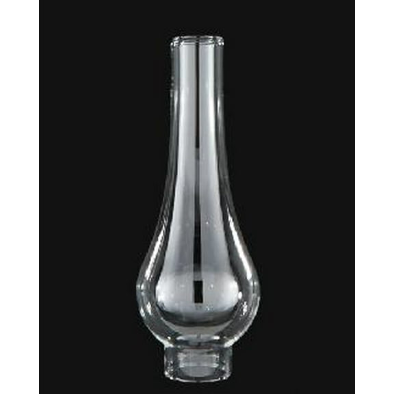 B&P Lamp® 1 5/16 Inch by 6 3/4 Inch #6 Bombe Style Clear Glass Lamp Chimney for Vintage and Antique Style Lighting