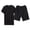 Black, variant on Men’s Short Sleeve Shorts Pajama Set Ice Silk Loose Fit Summer Home Loungewear