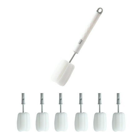 

MoreFarther Sponge Cleaning Brush Removable Long Handle Cup Brushes White