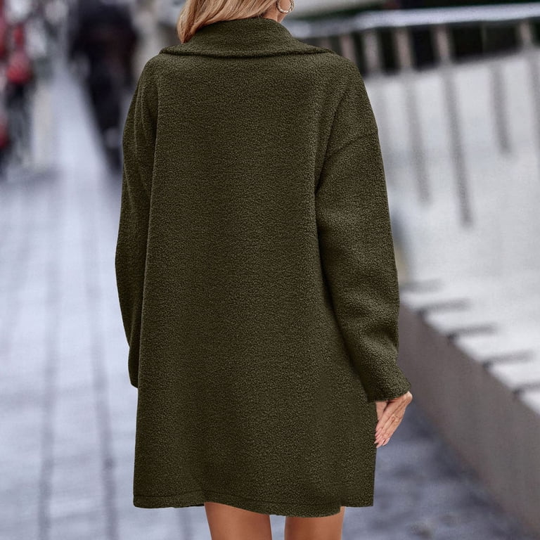 Herrnalise Womens Long Double Breasted Coats Lapel Collar Wool Herrnalise Womens Long Double Breasted Coats Lapel Collar Wool