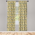 thumbnail image 4 of Ambesonne Cartoon Window Curtains, Lion Safari Pattern, Each 28" W x 84" L, Mustard Taupe and Beige, 4 of 4