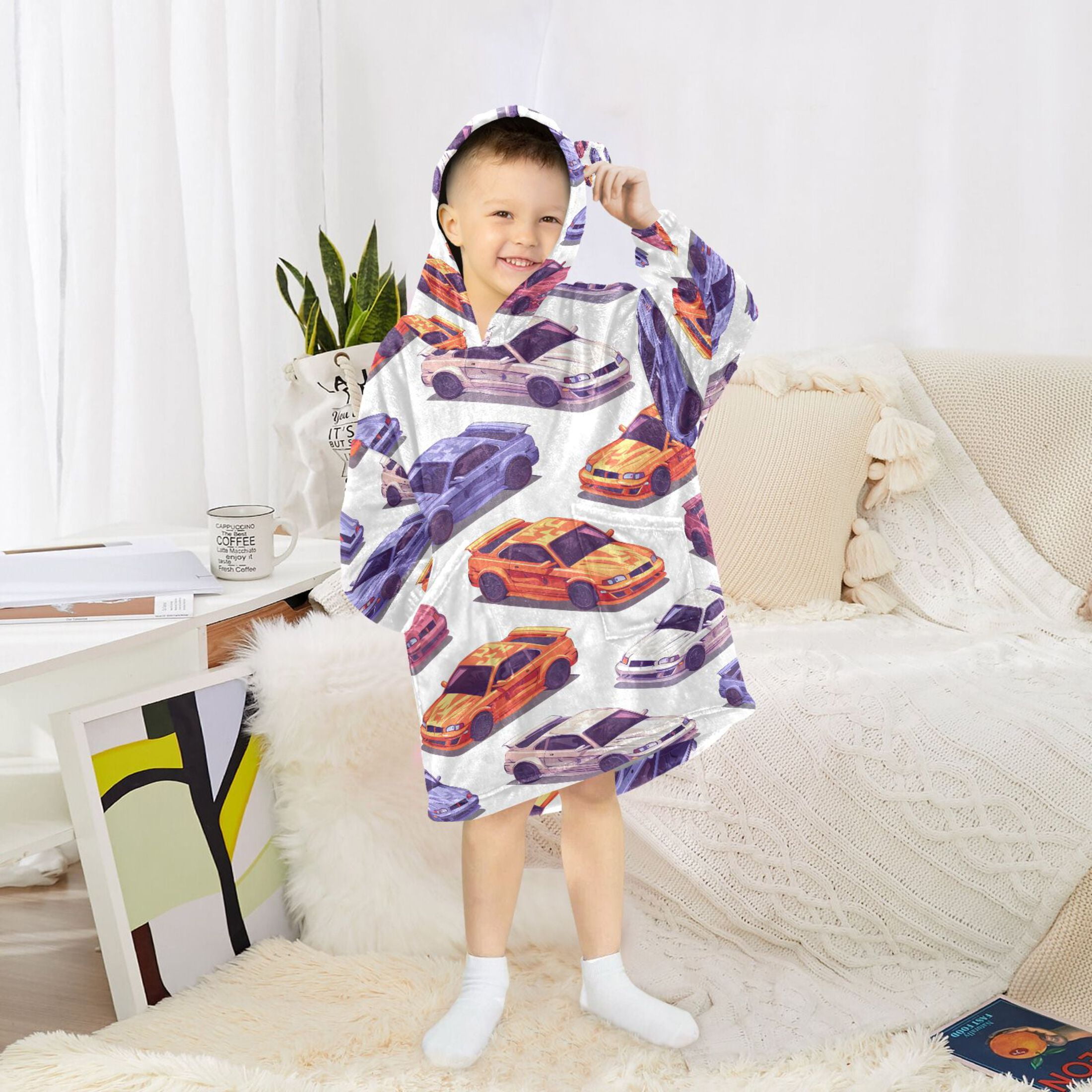 joogoo Blanket Hoodie for Cool Cars Oversize Sweatshirt 3-14 YR L