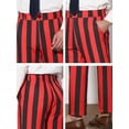 thumbnail image 6 of INSPIRE CHIC Men's Pants Stripes Zipper Closure Front Pockets Dress Pants 28 Red Black, 6 of 7