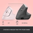 thumbnail image 3 of Logitech Lift Vertical Ergonomic Mouse, Wireless, Bluetooth or Logi Bolt USB Receiver, Quiet clicks, 4 Buttons, Compatible with Windows/macOS/iPadOS,, 3 of 11