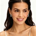 thumbnail image 2 of VEEDOFA Sterling Silver Plated Hoop Earrings for Women, 5A+ CZ Huggie Hoops, 8/12/16/20mm,jewelry gift, 2 of 7