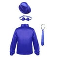 thumbnail image 2 of TiaoBug Kids Boys Sequin Shirt Jacket and Hat Bowtie Necktie Hip Hop Jazz Dance Disco Costume Blue 4-5, 2 of 7