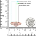 thumbnail image 4 of Rose Tone, Simulated Cubic Zirconia Size-10 Teardrop Halo Art Deco Ring Pear Wedding Engagement Band 925 Sterling Silver, 4 of 7