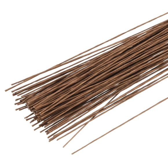 Uxcell 0.3mm 30 Gauge Florist Wire, 120 Pcs Flower Stem Wire Floral Flower Paper Wrapped Wire for Artificial Flower Crafts Bouquet Arrangement Supplies Wreath Making DIY Projects, Brown