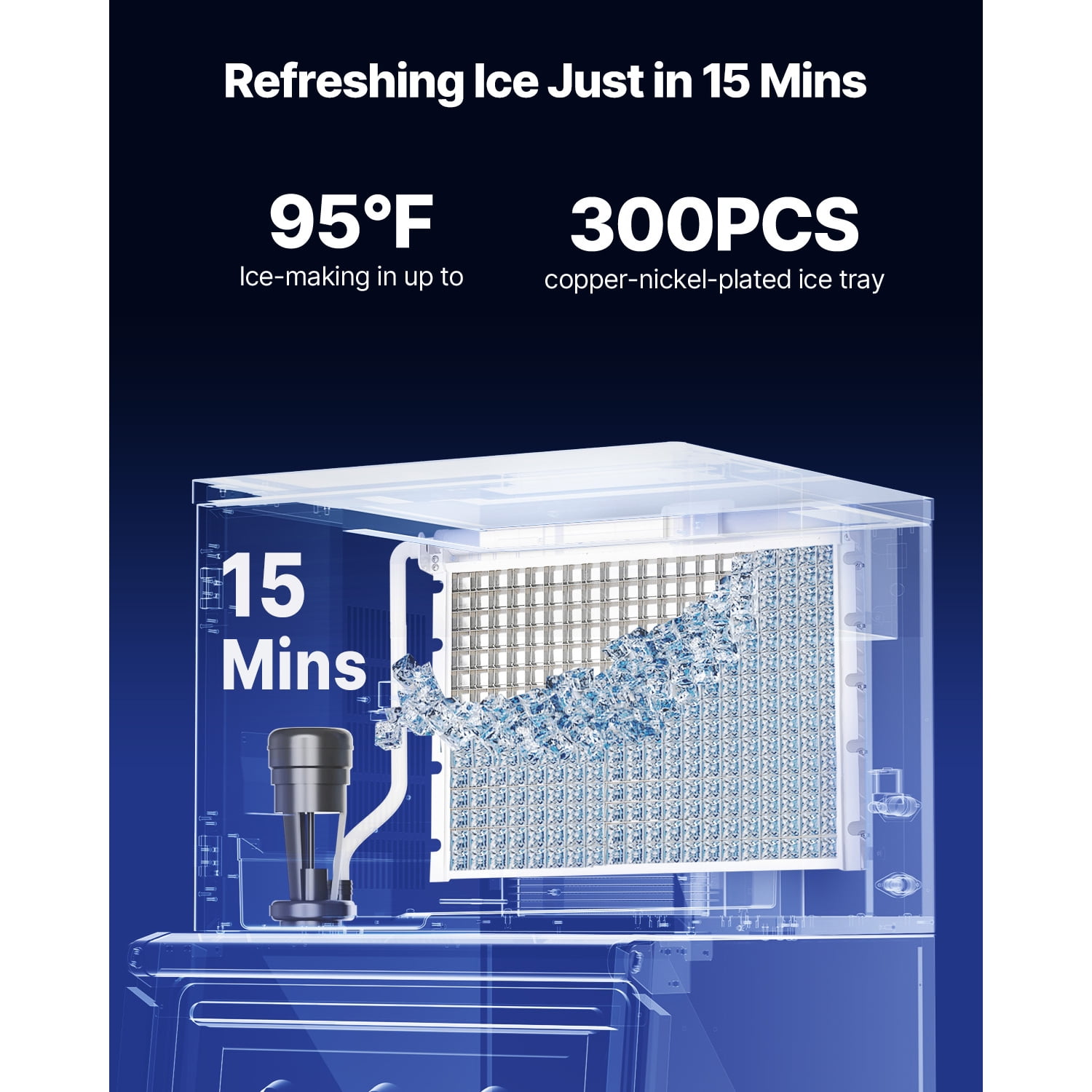 KFFKFF Commercial Ice Maker Machine - Produces 1000 Lbs/Day, Stainless Steel Build with Programmable Ice-Making, Self-Cleaning Function, Adjustable Ice Thickness, Perfect for Restaurants, Bars