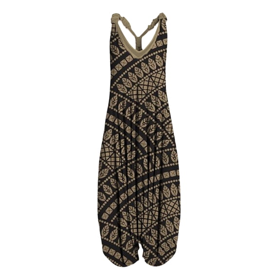 DYMADE Womens Summer Casual Spaghetti Strap V-Neck Sleeveless Pockets Loose Fit One-Piece Jumpsuits Plus Size S-5XL