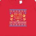 thumbnail image 3 of Inktastic My 1st Hanukkah Sweater Style Design Menorah and Dreidels Baby Sweatshirt, 3 of 4