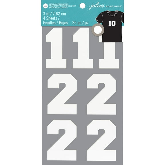 Jolee's Iron-On Numbers 3"-White