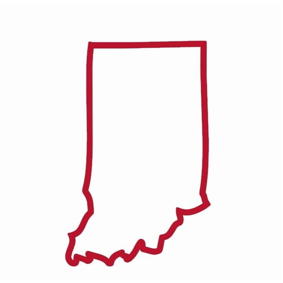 State Map Outline Indiana Vinyl Decal Sticker UV & Waterproof Bumper Window Laptop Automotive Water Bottle Gift accessories – RED 5"