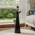 thumbnail image 4 of COZAYH Farmhouse Tall Pedestal End Table Small Solid Wood Martini Table Plant Stand Modern Round Drink Table for Small Space Living Room, Black, 4 of 7