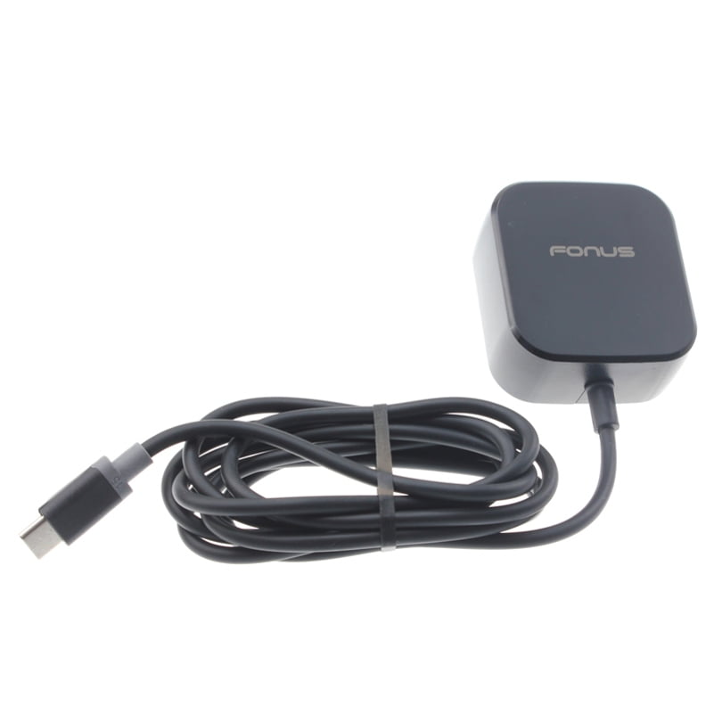 Fast Quick Charge 2 Wall Charger Works with BlackBerry KEY2 Includes USB TypeC Port and Cable. 15W // Black//UL