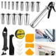 thumbnail image 1 of Kit de herramientas para calafateo de 26 piezas, kit de pistola para calafatear manual, pistola para calafatear con 14 boquillas de acero inoxidable, raspador de lechada multifuncional de doble cabeza, 1 of 7