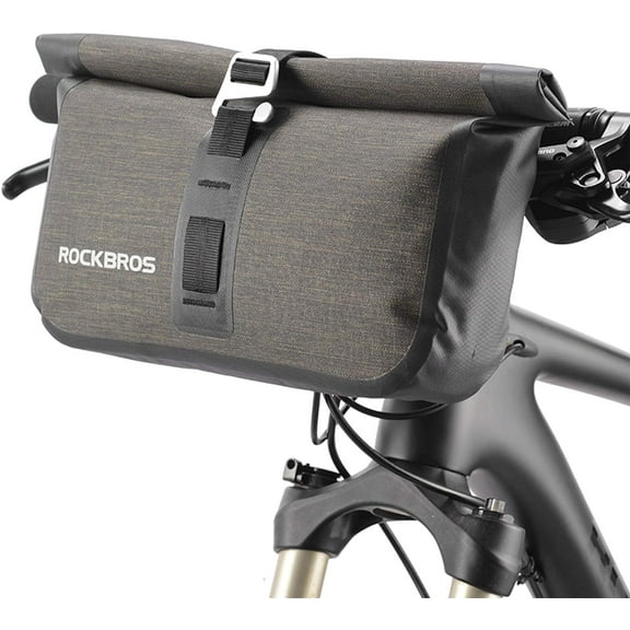 ROCKBROS Bike Handlebar Bag Waterproof Bicycle Front Handlebar Bike Bag 6L Bikepacking Bag for Mountain Road Bicycles