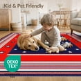 thumbnail image 4 of ODIKA 3'x5' Washable Accent Rug Pet Friendly, Non-Shedding Mat Patriotic Burst July Independence Border Halloween Plaid Stars for Bedside, Nursery Room, 4 of 7