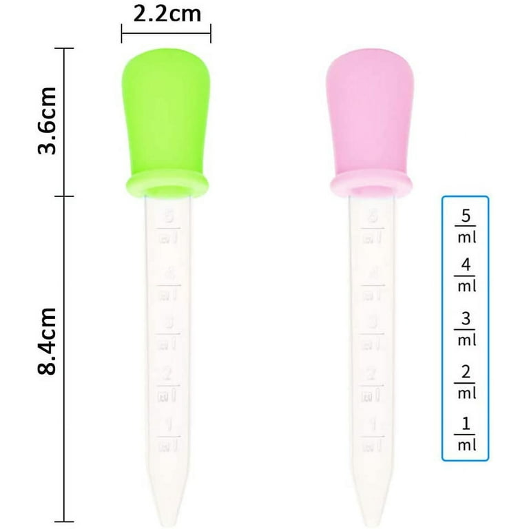 8 Pcs Liquid Droppers, SENHAI Silicone and Plastic Pipettes Transfer  Eyedropper with Bulb Tip for Candy Oil Kitchen Kids Gummy Making - 7 Colors