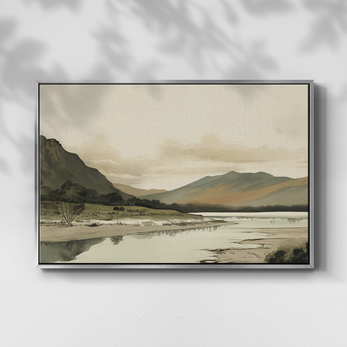 Vintage Landscape-XX By Wexford Home Framed in Silver Wood Gallery Wrapped Canvas 25 in. x 37 in.