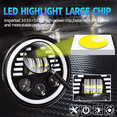 thumbnail image 5 of Pair 7 Inch LED Headlights For Jeep Wrangler JK Land Rover Defender 90 &110, 5 of 12