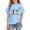 Blue, variant on Riecok 100th Day of School Shirts Crewneck Celebration Tees Funny Colorful Printed Trendy Short Sleeve Tops