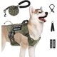 thumbnail image 1 of wonima02 No Pull Tactical Dog Harness for Large Dogs, Escape Proof Molle Dog Vest Harness and Leash Set, Adjustable Military Service Dog Harness with Handle for Medium Large Dogs(Green, M), 1 of 1