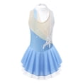 thumbnail image 4 of Vestido de Leotardos de Ballet para patinaje artístico para niñas, sin mangas, lentejuelas brillantes, decorado Floral, espalda hueca, traje de Ballet de salón, 4 of 5