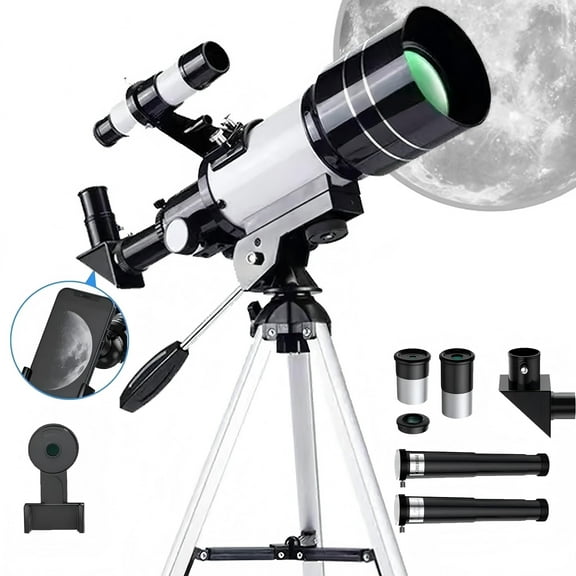 DKTIOP Telescope 70mm Aperture Kids & Adults Astronomy Telescope - 22.5X-150X Magnification Portable Refractor with Sturdy Tripod & Easy Setup